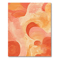 Coral Orange Swirl Abstract Flow Rug