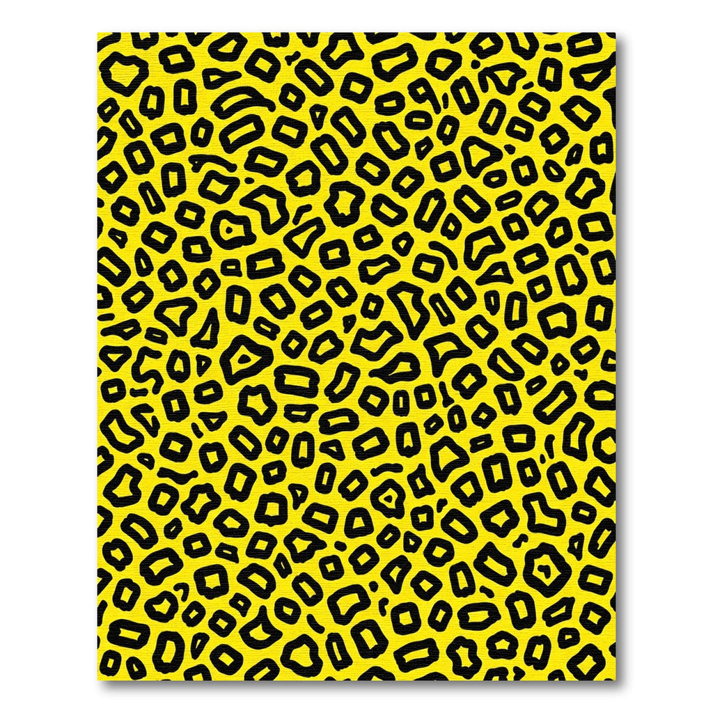Vibrant Yellow Black Leopard Spots Rug