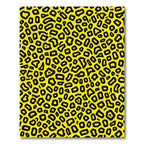 Vibrant Yellow Black Leopard Spots Rug
