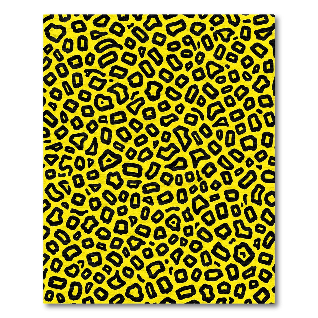 Vibrant Yellow Black Leopard Spots Rug