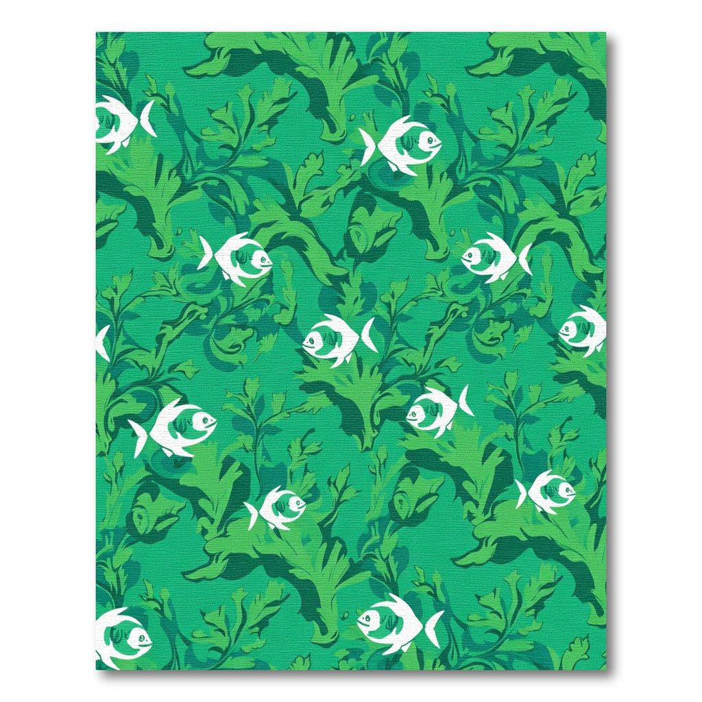 White Fish In Lush Green Seaweed Rug