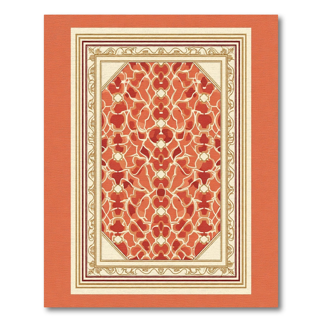 Crimson Red Floral Lattice Accent Rug