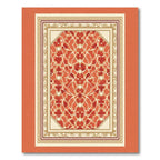Crimson Red Floral Lattice Accent Rug