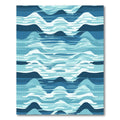 Abstract Blue Ocean Wave Landscape Rug