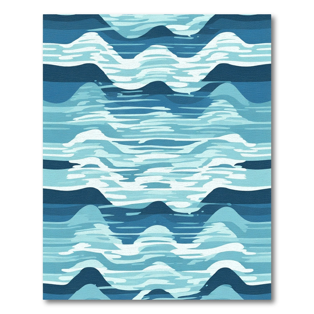 Abstract Blue Ocean Wave Landscape Rug