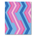 Geometric Chevron Pink Blue Lines Rug