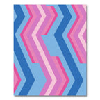 Geometric Chevron Pink Blue Lines Rug