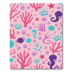 Pink Coral Reef Jellyfish Starfish Whimsy Rug