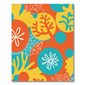 Vibrant Coral Yellow Aqua Abstract Shapes Rug