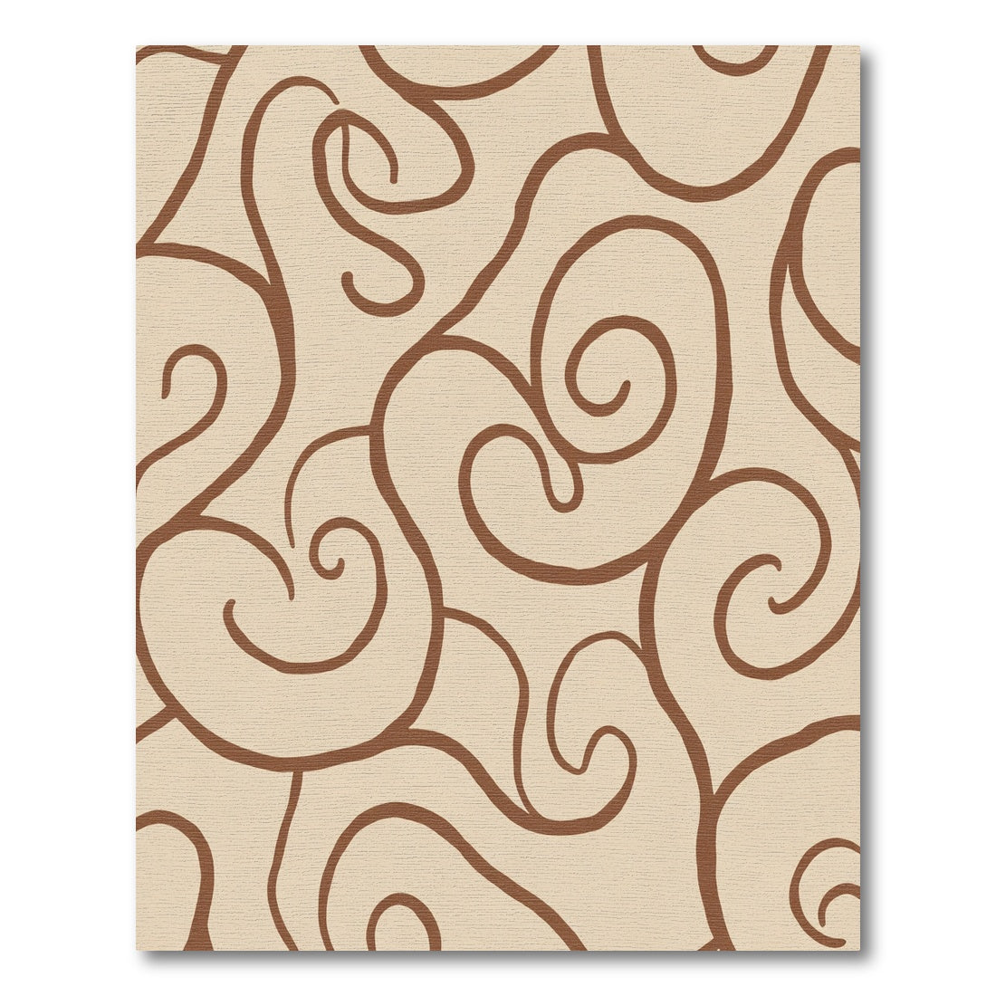 Biege Swirl Lines Organic Rug