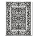 Monochromatic Floral Arabesque Frame Rug