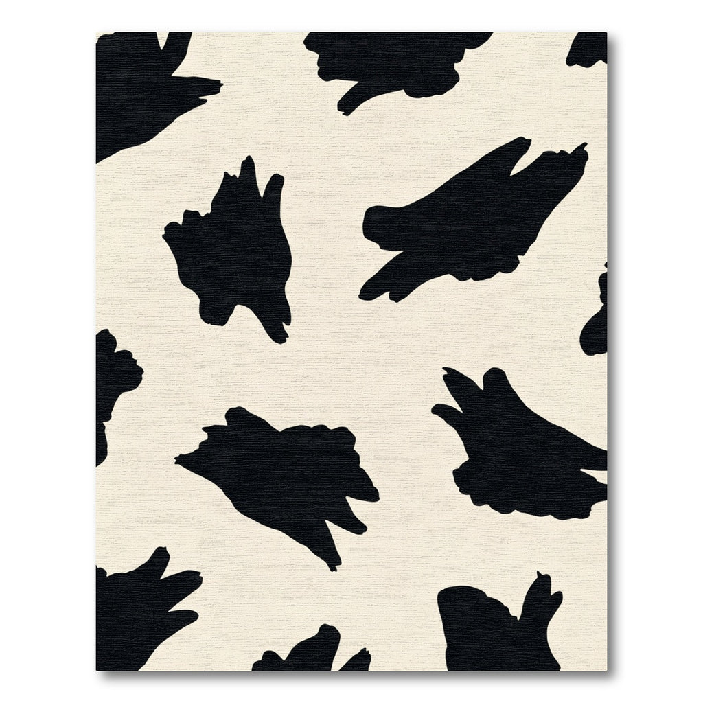 Black Cream Abstract Splotch Rug