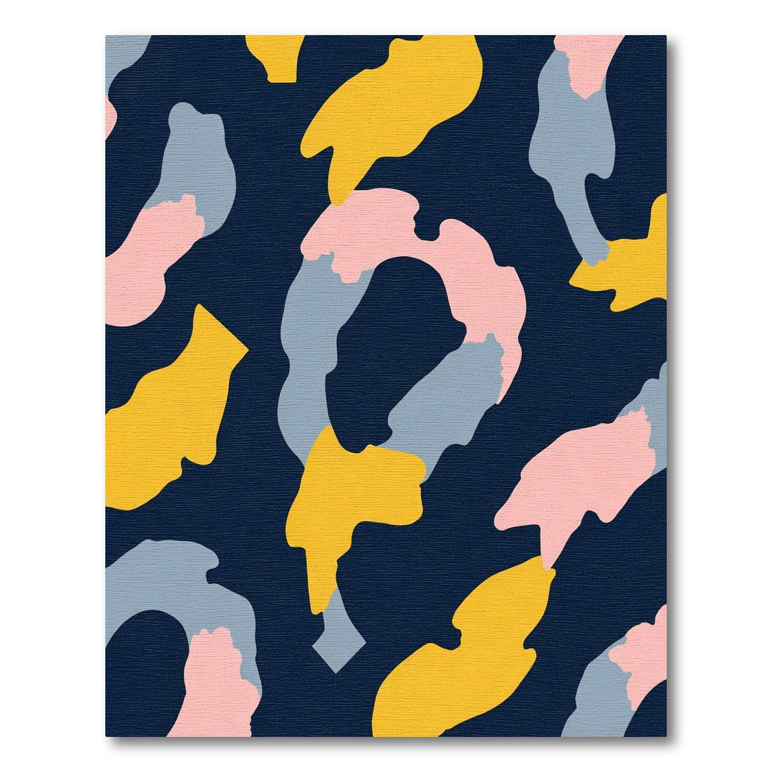 Abstract Navy Yellow Pink Blue Swirls Rug