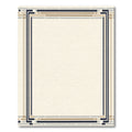 Modern Cream Geometric Border Rug