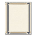 Modern Cream Geometric Border Rug