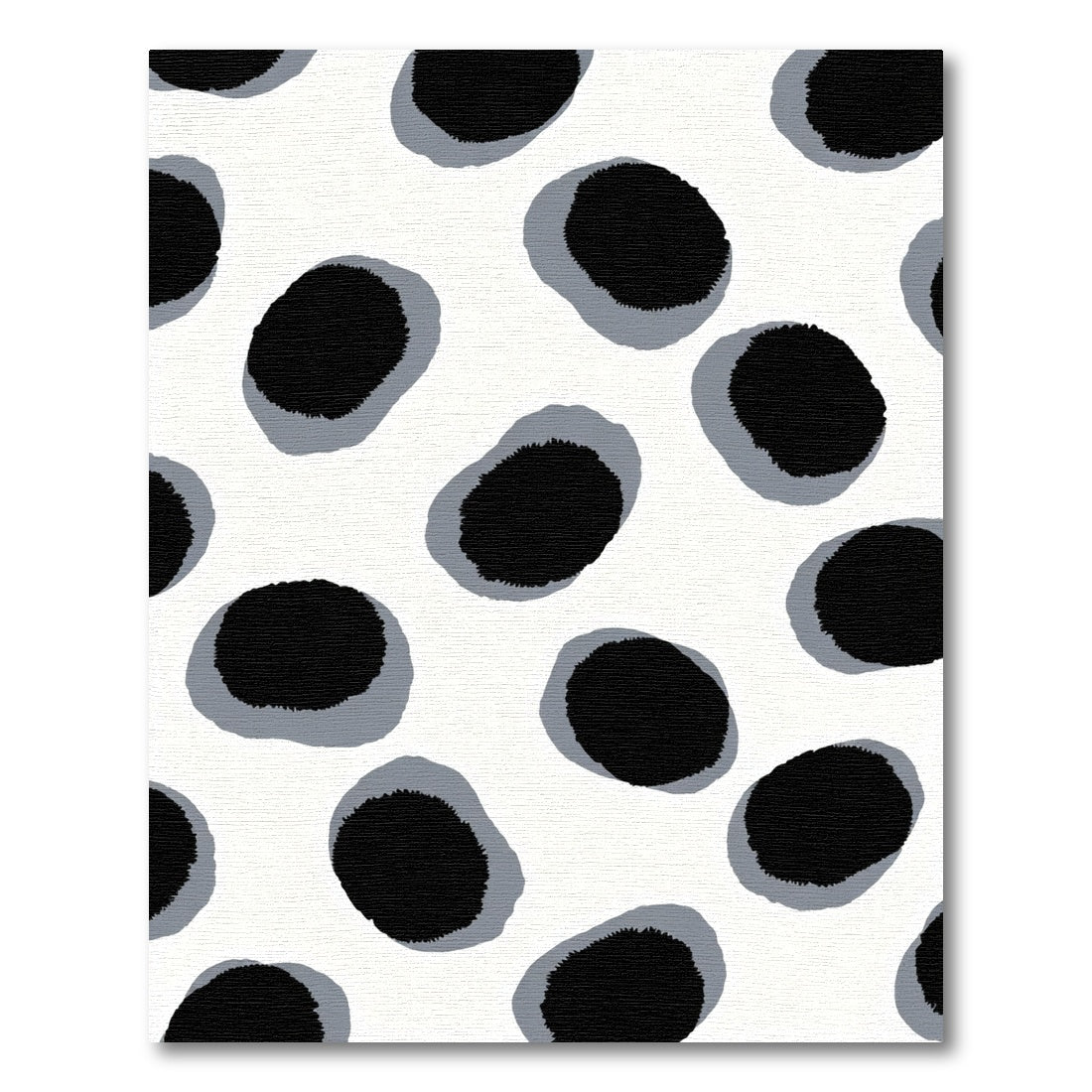 Black Gray Spots Abstract Composition Rug