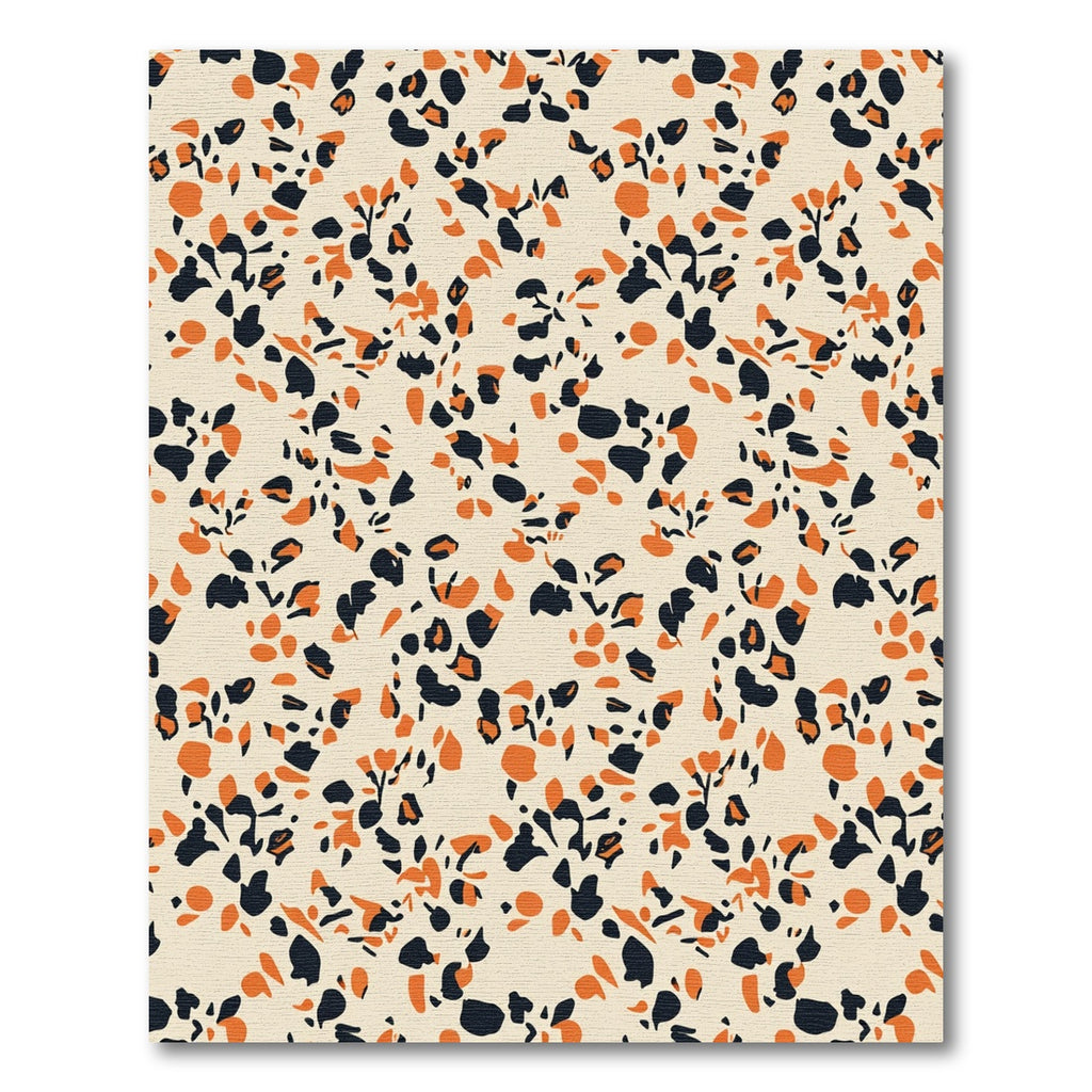 Cream Orange Black Animal Spot Rug