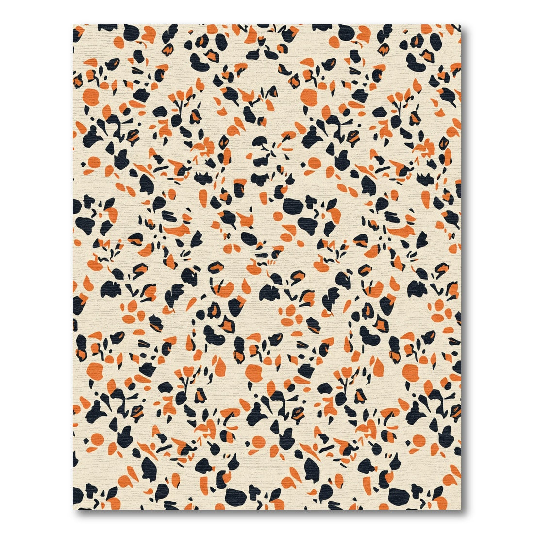 Cream Orange Black Animal Spot Rug