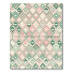 Pastel Geometric Diamond Chevron Rug