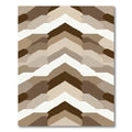 Brown White Layered Chevron Abstraction Rug