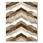 Brown White Layered Chevron Abstraction Rug