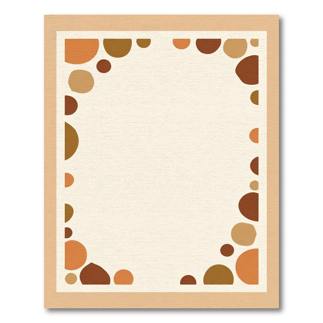 Earthy Tone Abstract Pebble Border Rug