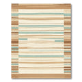Earthy Neutral Stripes Geometric Edges Rug