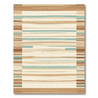 Earthy Neutral Stripes Geometric Edges Rug