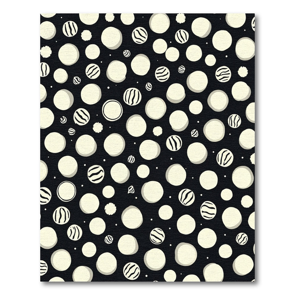 Monochrome Polka Dot Whimsical Circles Rug