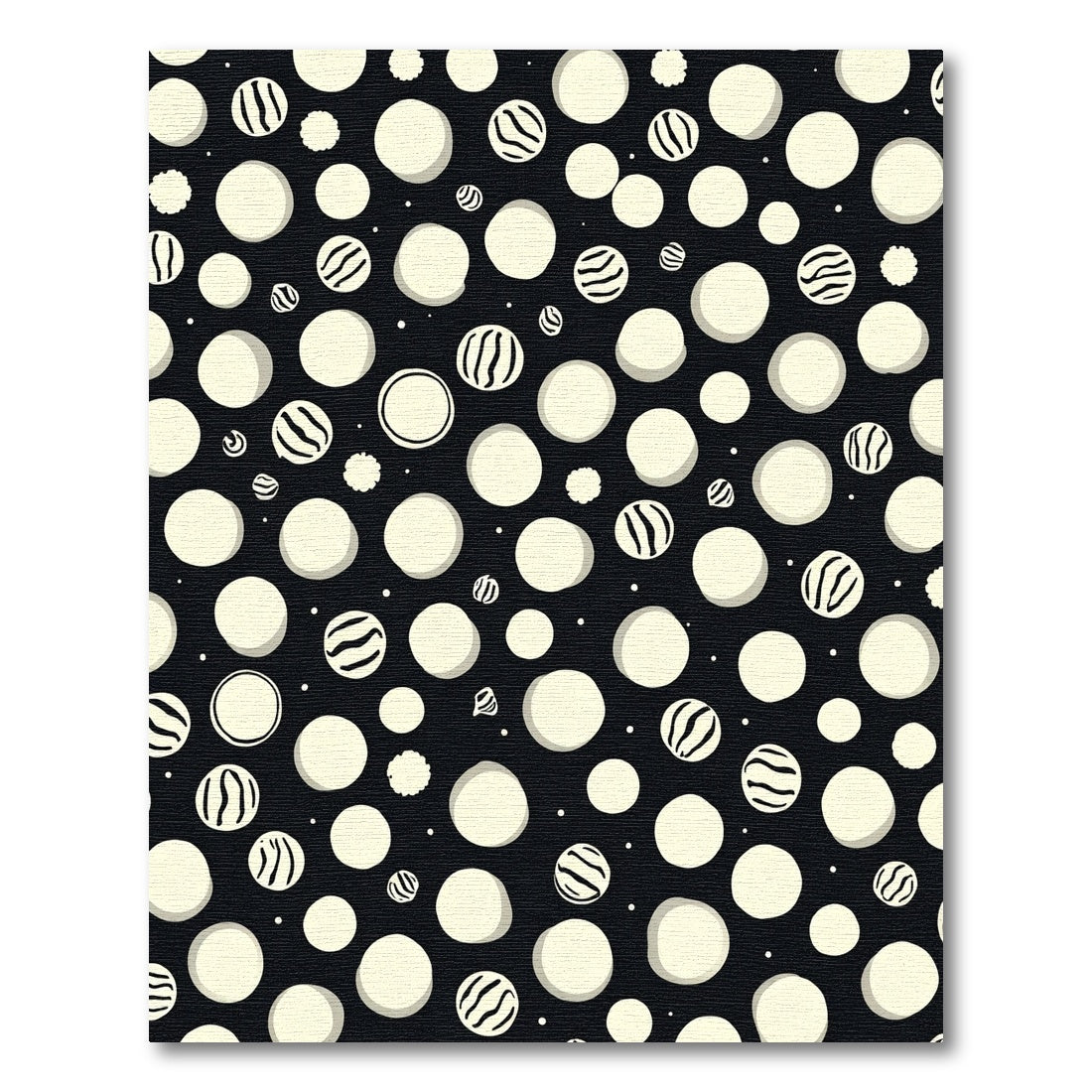 Monochrome Polka Dot Whimsical Circles Rug