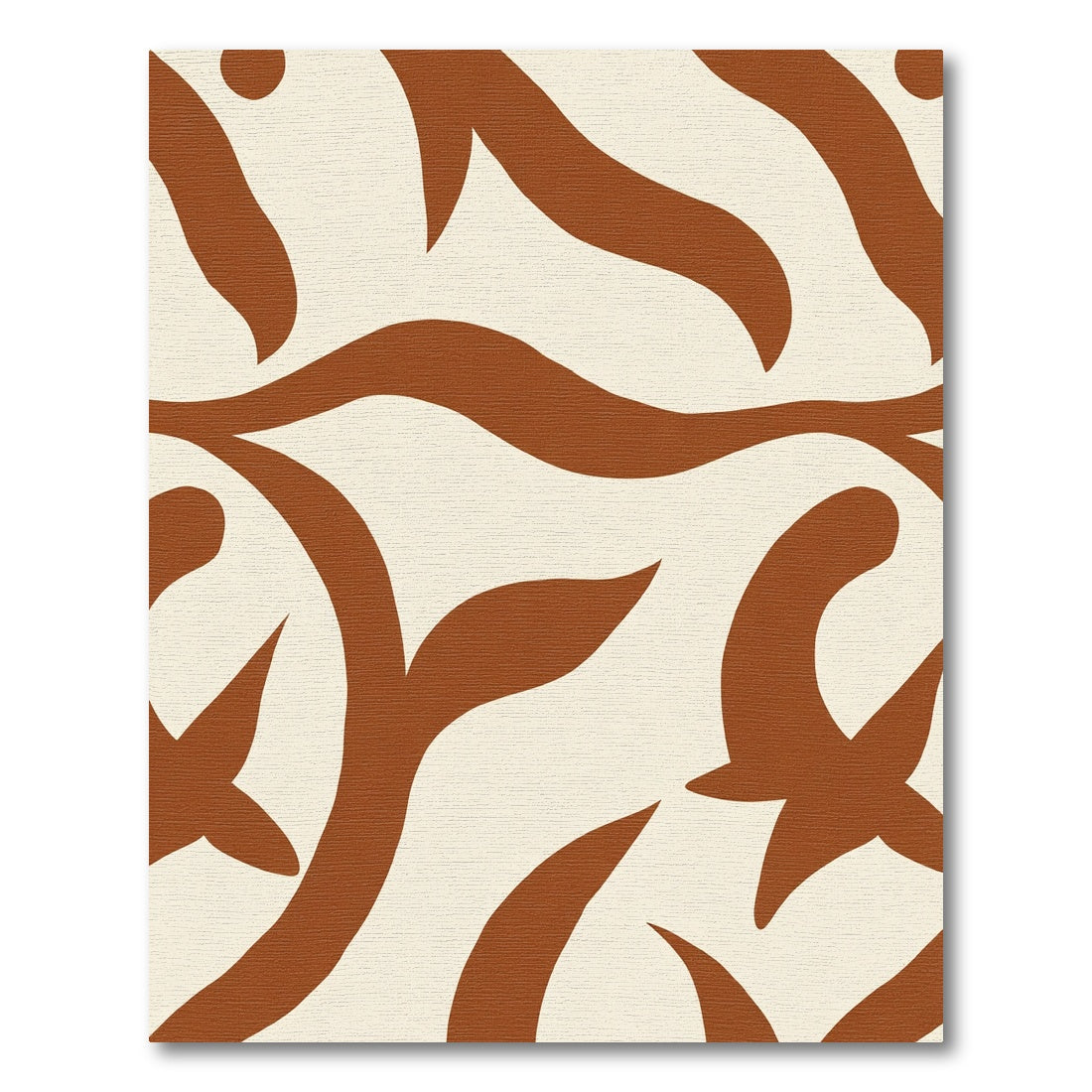 Terracotta Swirl Organic Foliage Rug