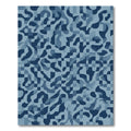 Abstract Blue Camouflage Waves Rug