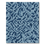 Abstract Blue Camouflage Waves Rug