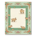 Gentle Fawn Animals Floral Border Rug
