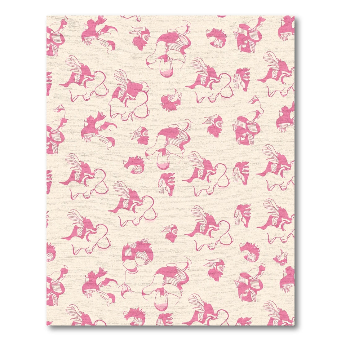 Pink Orchid Outline Repeating Arrangement Rug