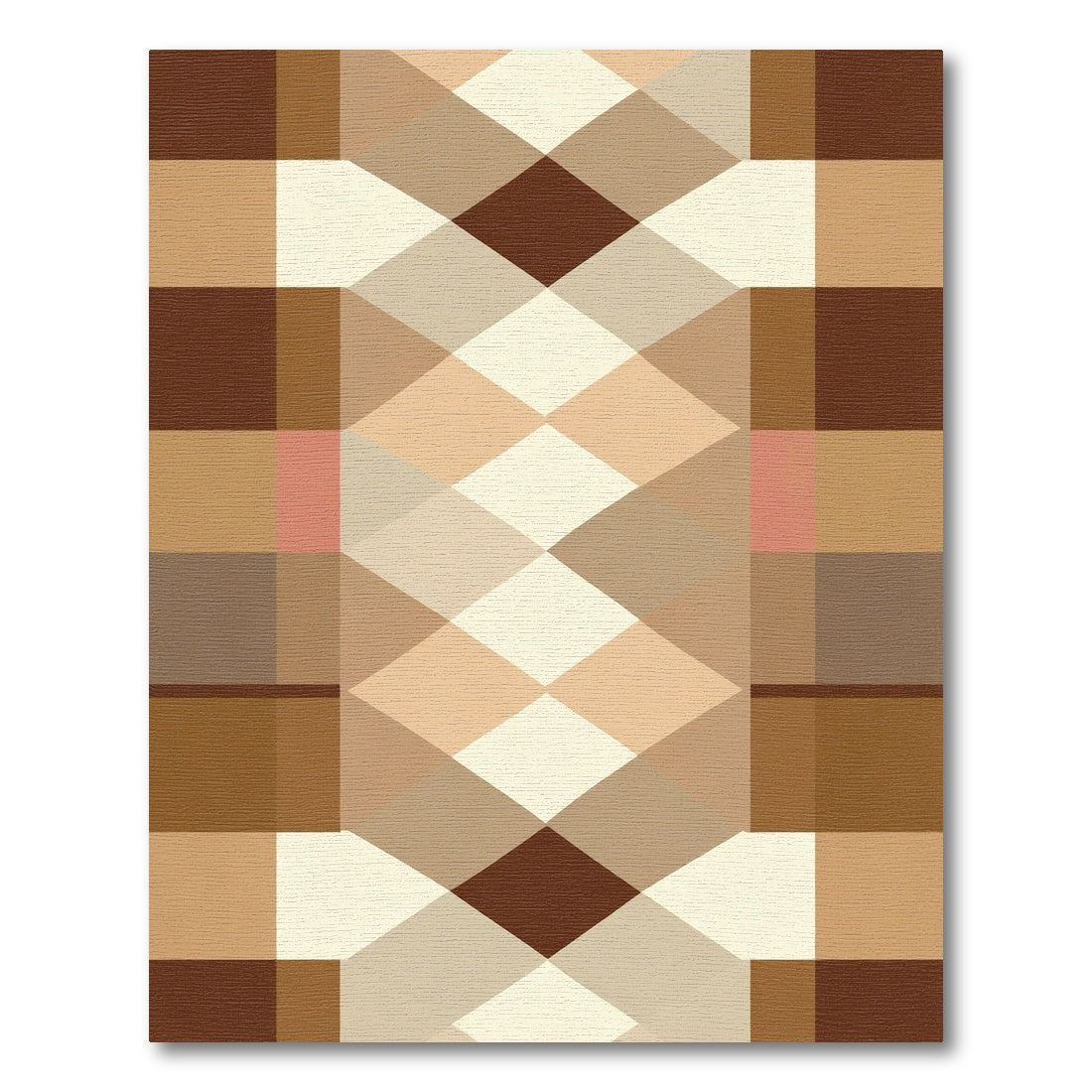 Earthy Diamond Plaid Geometric Rug