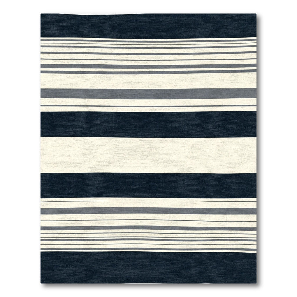 Navy Cream Thin Lined Stripe Rug