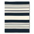 Navy Cream Thin Lined Stripe Rug