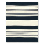 Navy Cream Thin Lined Stripe Rug