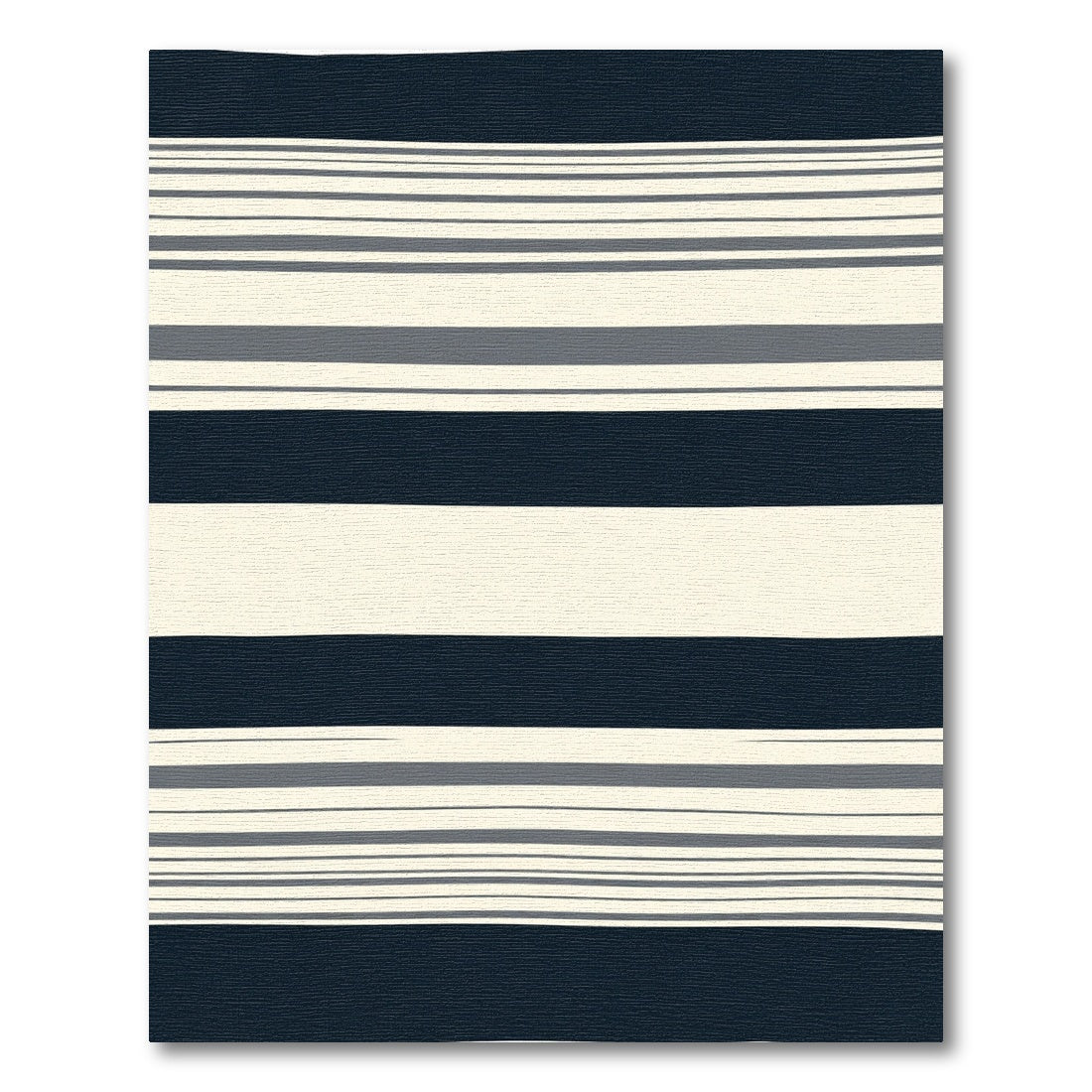 Navy Cream Thin Lined Stripe Rug