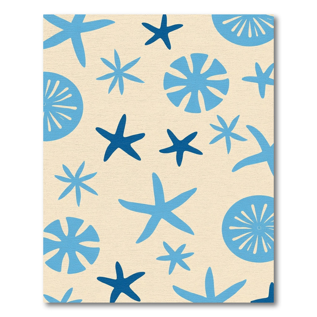 Blue Starfish Sunburst Collage Rug