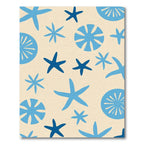 Blue Starfish Sunburst Collage Rug