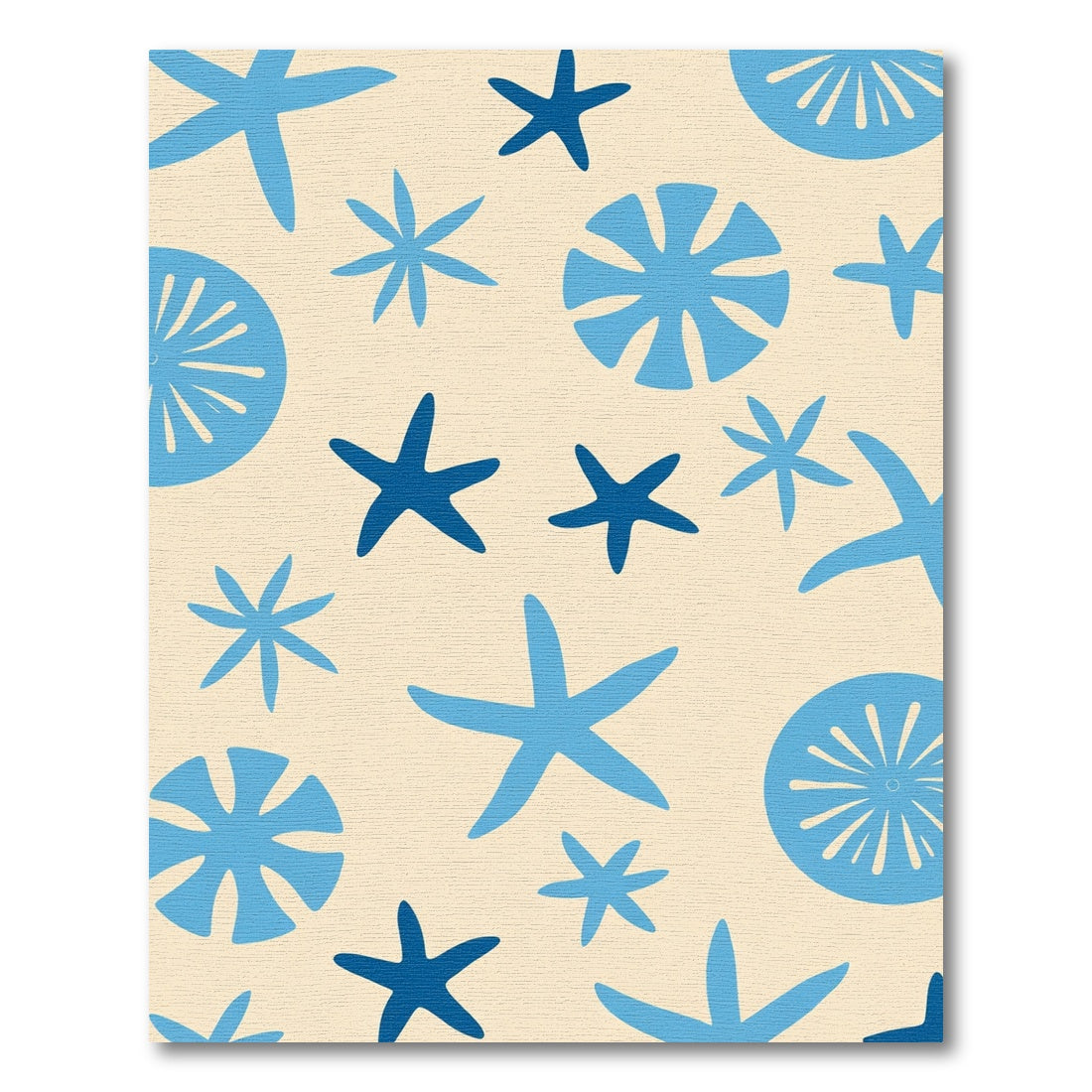 Blue Starfish Sunburst Collage Rug