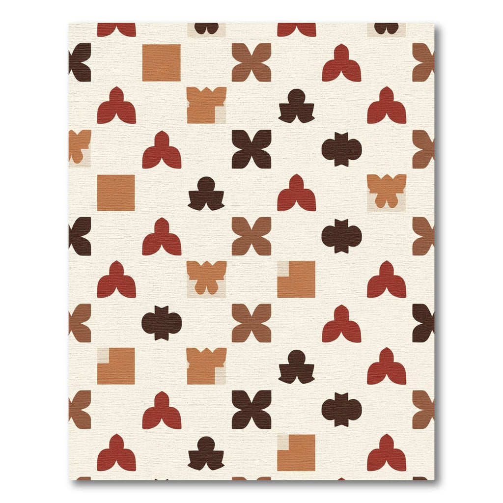Earth Tones Abstract Clover Quad Rug