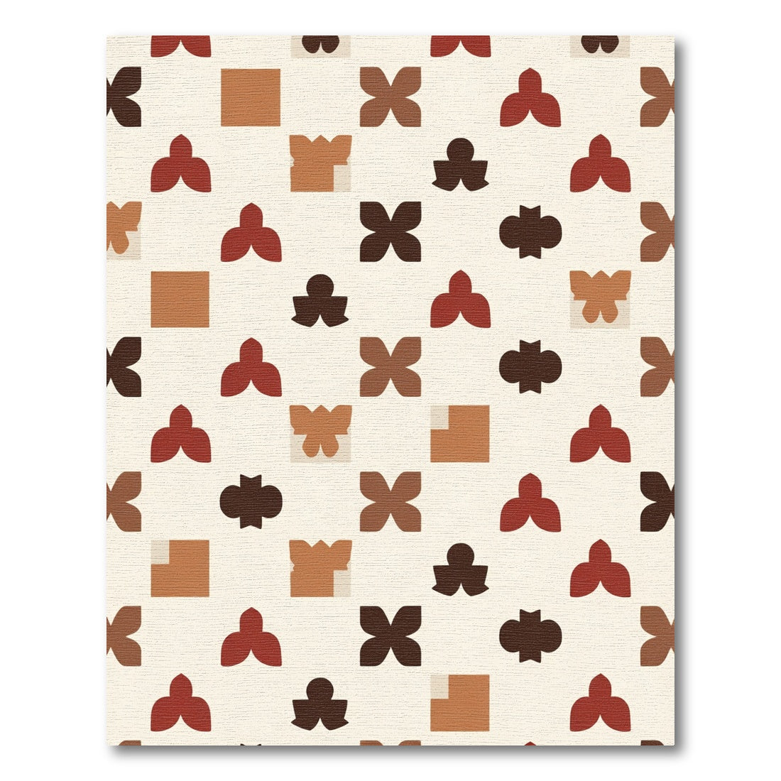 Earth Tones Abstract Clover Quad Rug