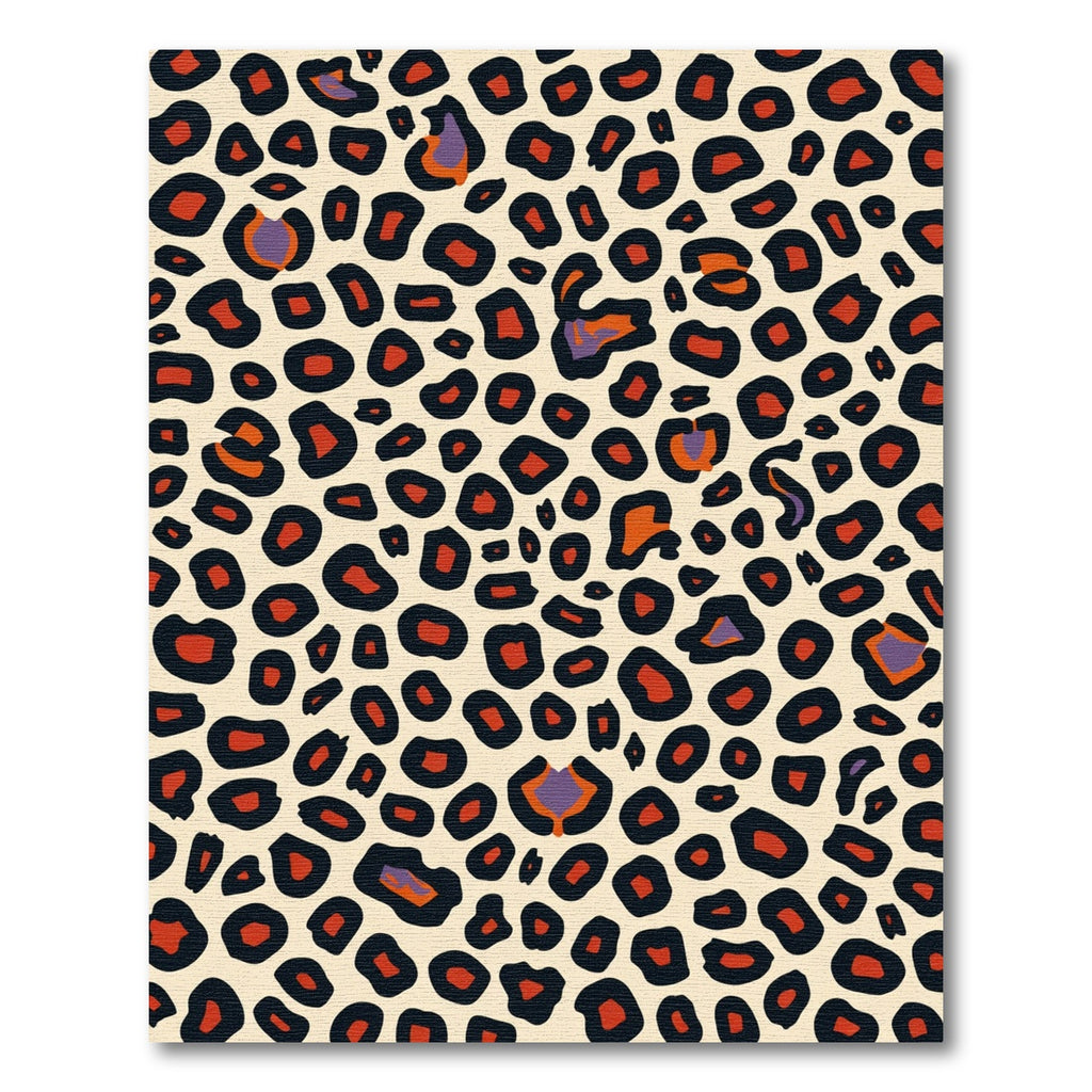 Bold Leopard Spots Red Orange Accents Rug