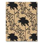 Black Bear Woodland Outline Rug