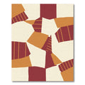 Abstract Blocks Crimson Ochre Rug