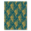 Art Nouveau Golden Swirl Teal Rug