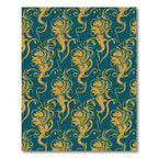 Art Nouveau Golden Swirl Teal Rug